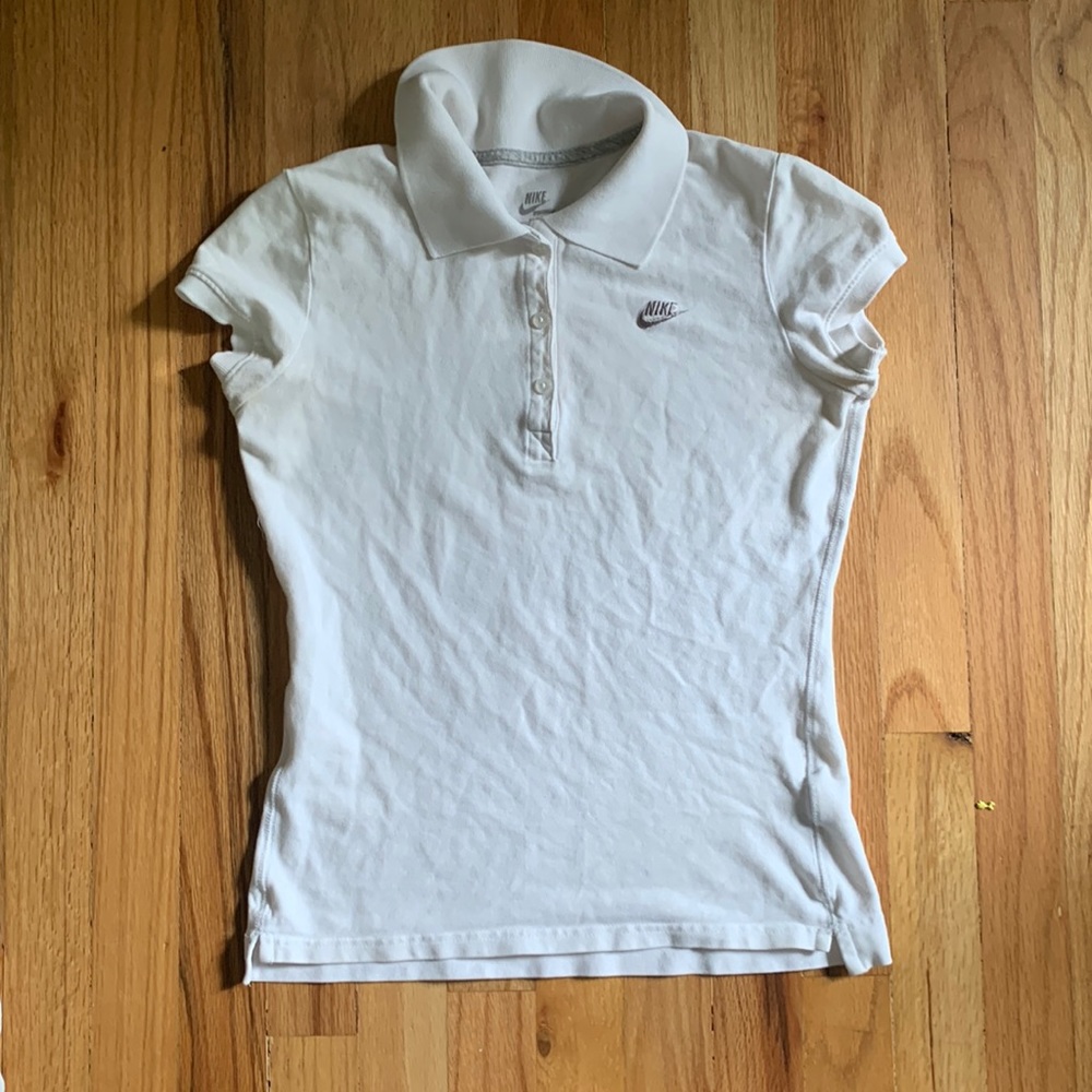 white nike polo